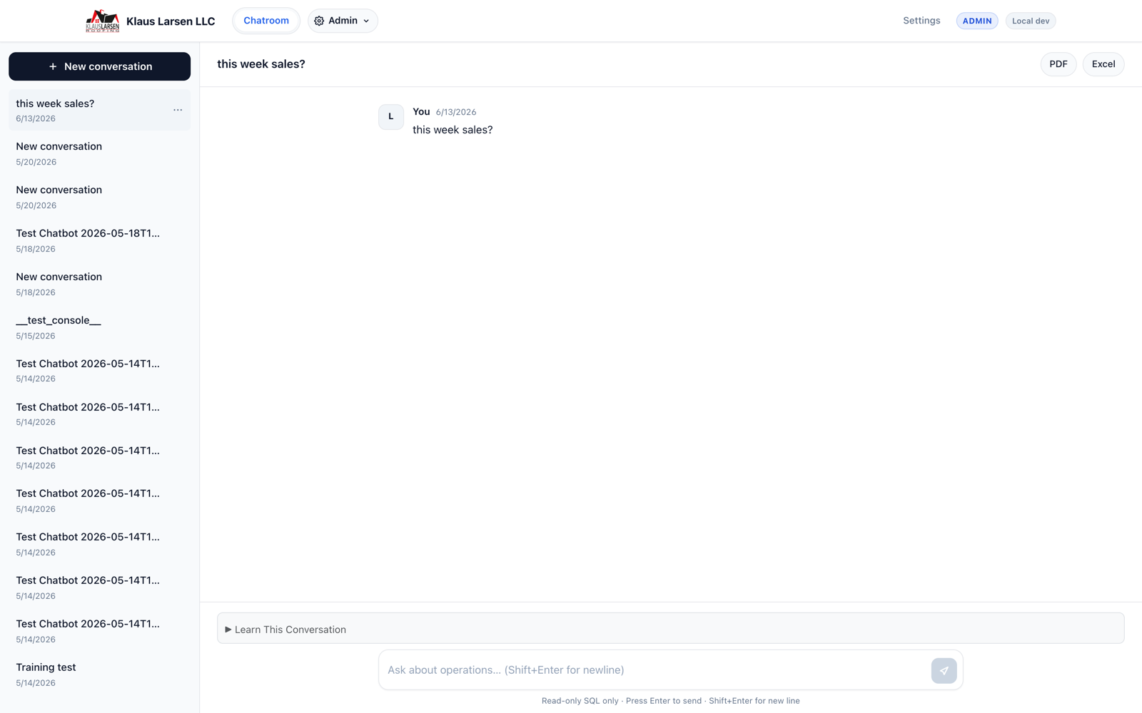 Voice AI agent conversation dashboard